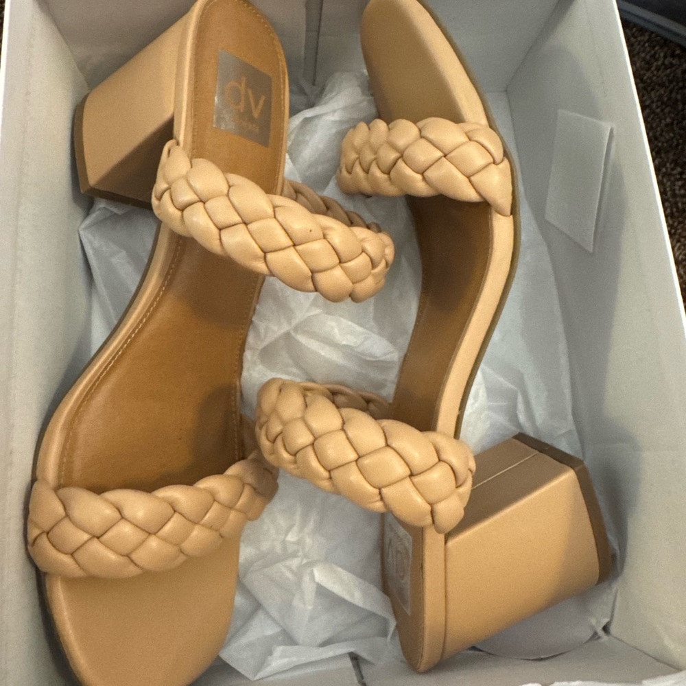 DV by Dolce Vita Women's Beige Braided Heels